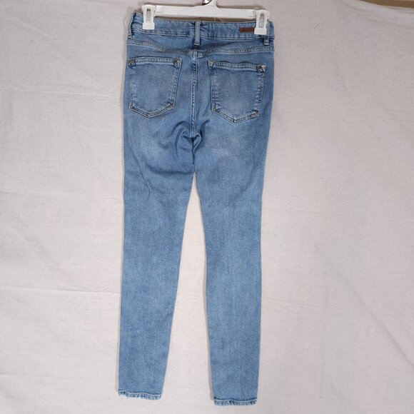 Pilcro Script Womens Faux Pearl Embellished Skinny Jeans Sz 25 Light Wash Glam - Picture 2 of 16